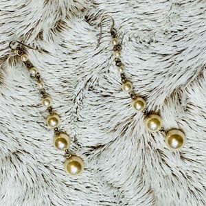 Pearl Drop Long Dangle Earrings